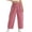 Hot Pink, variant on Spring Girl Wide Leg Pants with Pockets Loose Fit Plain Twill Casual Trousers