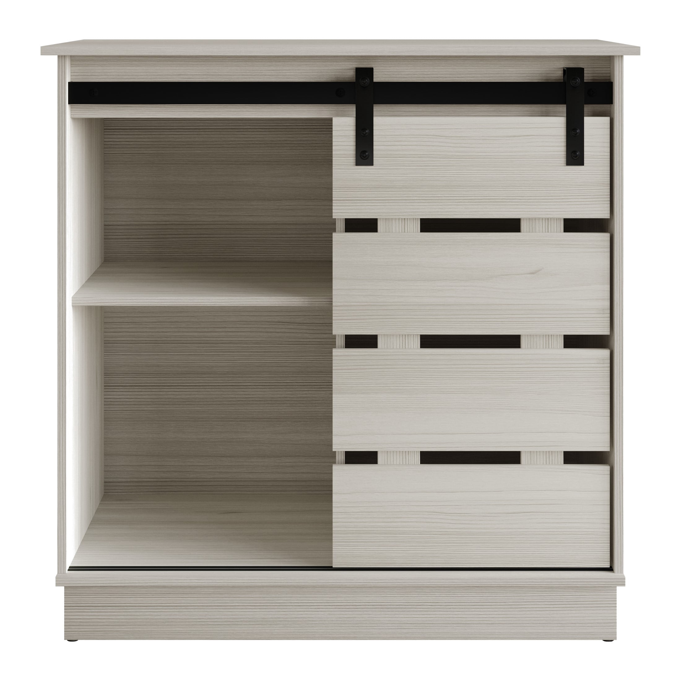 Castle Place Farmhouse Sideboard Buffet Cabinet, Light Grey