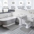 thumbnail image 5 of Black and White Plaid Bath Mat 3 Piece Bathroom Rug Set, Farmhouse Checkered Buffalo Non Slip Bath Rug Contour Mat and Toilet Lid Cover, Absorbent Shower Mats Soft Bath Rugs and Mats Sets, 5 of 8