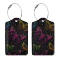 thumbnail image 3 of Disketp 4 Pcs Luggage Tag For Suitcase,Butterfly Leather Baggage Tag With Stainless Steel Loop Privacy Cover For Women Men Girls, 3 of 5