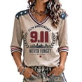 thumbnail image 2 of 9/11 25th Anniversary Shirt Womens WE Will Never Forget Tee Shirts | Lightweight Fabric, V Neck Short Sleeve Tops, American Flag, 2001-2026 25Th Anniversary Tops, Patriotic Honor Tee Shirt,3XL, 2 of 5