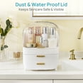 thumbnail image 5 of Sindcom 3-Tier Makeup Organizer with Drawers and Lid, Waterproof & Dustproof Skincare Organizers for Vanity and Bathroom Countertop, Large Capacity Vanity Organizer,Cosmetic Organizer Box for Dresser, 5 of 8