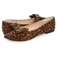 thumbnail image 2 of Zapatos planos TN TANGNEST, a la moda para mujer, con lazo, leopardo, marrón, 2 of 7