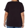 thumbnail image 5 of Plus Size Cross & Letter Print T-Shirt, Casual Short Sleeve Top For Spring & Summer, Women's Plus Size Clothing, 5 of 12