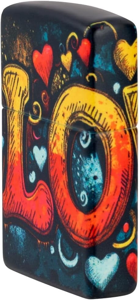Zippo Lighter - Customized Message on Love Mural 540 Matte Pocket Lighter 46283