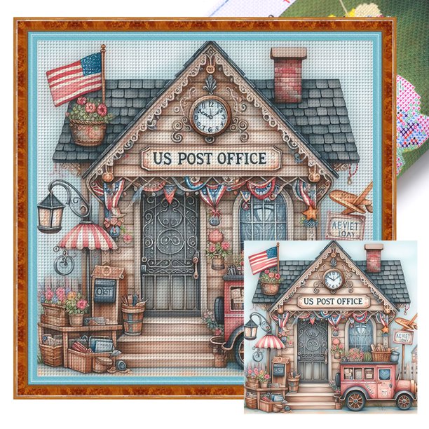 Kit Punto Cruz Halloween Impreso Hilo Algodón Ecológico Bordado 11CT 50x50cm