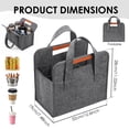 thumbnail image 2 of 6 Cup Drink Carrier for Delivery, Felt Reusable Coffee Cup Holder Bag, Portable Beverage Caddy with Handle for Car Travel, Grey, 2 of 8