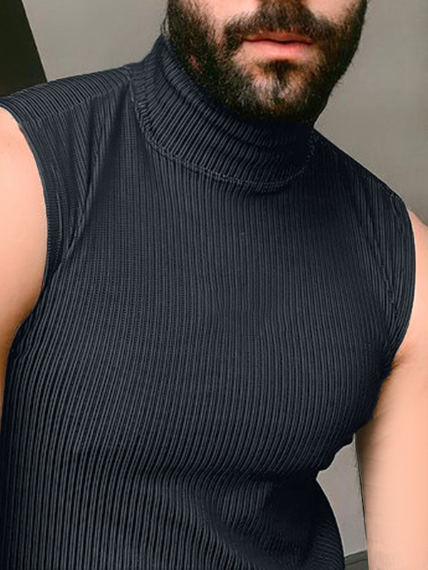 Men's Sleeveless Turtleneck Slim 