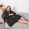 thumbnail image 5 of Oversized Wearable Blanket Hoodie,Black Gothic Sun Planet Moon Pattern Sherpa Blanket Hoodie with Super Pockets,Super Warm Fuzzy Pullover for Women & Men, 5 of 6