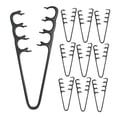 thumbnail image 6 of WASHWEPE 10Pcs Double Row Wide Tooth Hair Pick Black for Daily Texture Styling and Gentle Scalp Massage, 6 of 8
