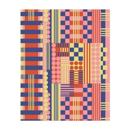 Geometric Composition Colorful - Spain Painting Geometric Abstract Pattern Modern Art Mid-Century Modern Pop Art Unframed Wall Art Print 4 x 6 inches