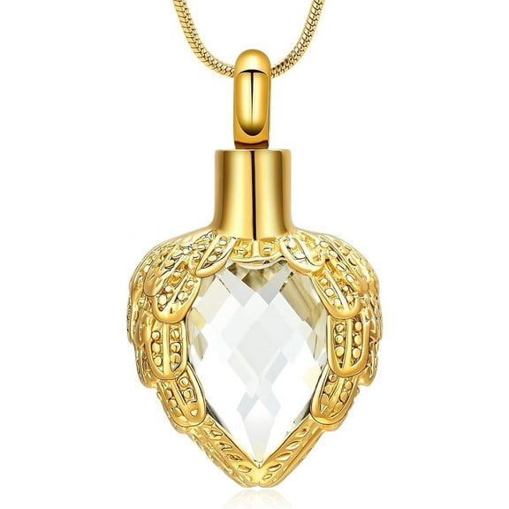 Birthstone Heart Urn Cremation Necklace for Ashes Cremation Jewelry Birthstones Urn Necklace for Ashes