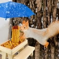thumbnail image 7 of Urban Deco Squirrel Feeder Picnic Table with Umbrella, Wooden Squirrel Feeders for Outside with Corn Cobs, Cute Chipmunk Feeder with Solid Structure for Squirrel Gift (Blue), 7 of 7