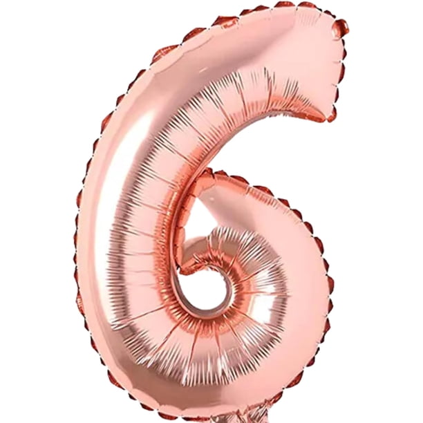 Yanonmyfd Globos de 40 pulgadas de números de papel de aluminio para helio, globos para fiestas de cumpleaños, banquetes, decoración digital (ROSEGOLD5),ROSEGOLD6