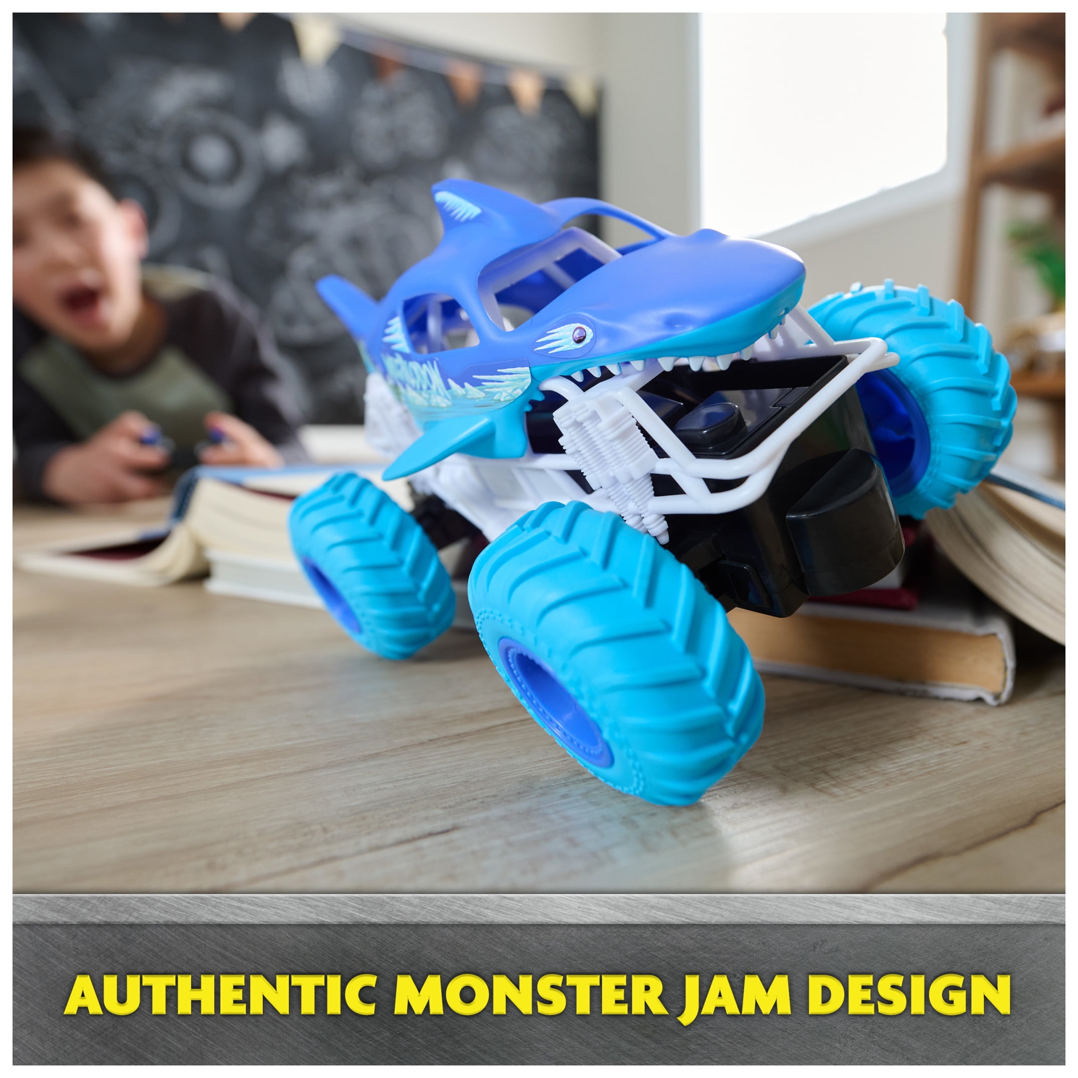 Monster Jam, Megalodon Ice RC Monster Truck in 1:24 Scale, Kids Toys for Boys