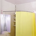 thumbnail image 3 of Tringle de Douche d'Angle Courbée pour Salle de Bain, Poteau en Acier Inoxydable 52 Pouces, Barre de Douche Arquée, Ivoire, 3 of 8