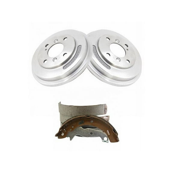 Rear Brake Drum and Brake Shoe Kit - Compatible with 2011 - 2016 Ford Fiesta 2012 2013 2014 2015
