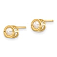 thumbnail image 2 of Primal Gold 14 Karat Yellow Gold 4mm Bezel June Freshwater Cultured Pearl Post Earrings, 2 of 5