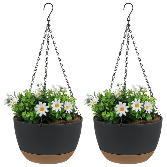 Juego de 2 maceteros colgantes, maceta colgante para pared, soporte para plantas, colgador para plantas de interior