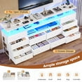 thumbnail image 3 of Afuhokles 12 Drawers TV Stand Dresser for 65/70 inch TV with LED Light, Entertainment Center with LED Lights and Power Outlets, 63" TV Console Table for Bedroom, White, 3 of 8