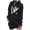 Black, variant on HNMKIU Women's Loose Hoodies for Women Mid Length Hoodie Dress,Black,L