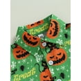 thumbnail image 4 of Toddler Boys Halloween Outfits Short Sleeve Pumpkin Print Tops Button Down Lapel Shirt + Shorts Thanksgiving Clothes Set, 4 of 7