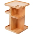 thumbnail image 1 of 360° Bamboo Cosmetic Organizer Spinning Cosmetic Display Case MultiFunction Storage Fits Jewelry Makeup Brushes Lipsticks, 1 of 6