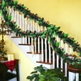 thumbnail image 4 of AYktou Christmas Garland, Encrypted Green Decorative Rattan Glittering Hanging Ornament Artificial Garland for Holiday Wall Hanging Staircase Fireplace Banister Railing Christmas Tree Decor Supply, 4 of 6