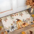 thumbnail image 2 of Fall Door Mat Indoor Entrance Orange Pumpkin Floor Mat Thanksgiving Welcome Matt Outdoor Rugs Non-Slip Absorbent White Pumpkin Orange Leaves Doormat for Bathroom Kitchen Front Door 32x20 Inch, 2 of 6