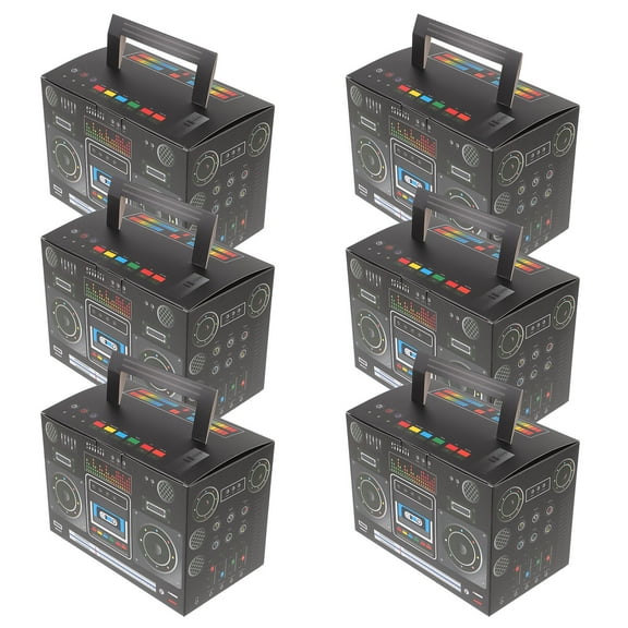 HAMPPLIES Party Organizers Storage Boxes Black Paper 6Pcs