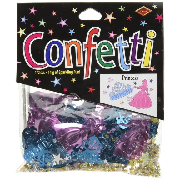 Beistle Princess Birthday Themed Cutout Plastic Confetti, 1 Pack, Multicolored