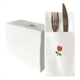 thumbnail image 1 of 50 Servilletas Desechables de con Bolsillo para Cubiertos, Impresas y Dobladas, de Papel Tipo Tela., 1 of 5