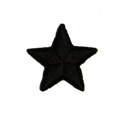 Star Applique Craft - ID 3466E Black Star Patch Night Sky Craft Symbol Embroidered Iron On Applique