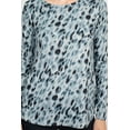 thumbnail image 5 of Joan Vass womens  High-Low Hem Animal Print Sweater, m, 5 of 5