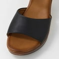 thumbnail image 3 of FSJ Women Platform Chunky Heel Sandals Wooden Block Heel Comfortable Open Toe Ankle Strap Wide Band Mid Heel Party Date Night Dance Shoes Size 8 Black, 3 of 4