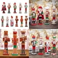 thumbnail image 2 of 14 Inch Wooden Gingerbread Man Nutcracker Soldier King Figures Holiday Christmas Decor for Tabletop Desktop Holiday Home, 2 of 21