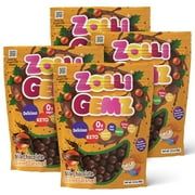 Zolli Gemz Sugar-Free Candy, Milk Chocolate Flavored Covered Caramel, 3 Ounce Bag (4 Packs)