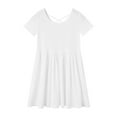 thumbnail image 5 of Gubotare Girl Dress Girls Floral Spring Summer Dress Ruffled Short Sleeve Mesh A-line Casual Dress Size 7-8T (White,7-8 Years), 5 of 8
