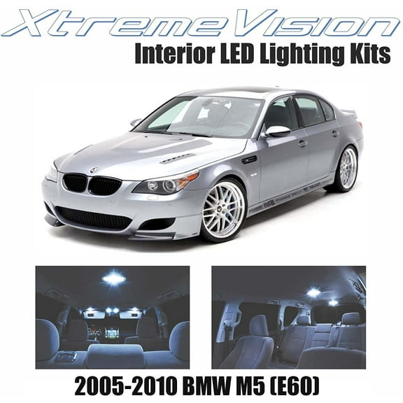 XtremeVision Interior LED for BMW M5 E60 2005-2010 12 Pieces Cool White Interior LED Kit Installation Tool
