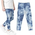 thumbnail image 4 of Odeerbi 3-8 Years Kids Girls Tie-Dye Leggings Stretchy Tights Compression Pants Summer High Waist Soft Pantyhose, 4 of 4