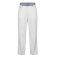 thumbnail image 4 of Womens Jeans Solid Color Straight Leg Denim Pants with Color Blocking Design Functional Pockets Casual Summer Seasons White L, 4 of 5