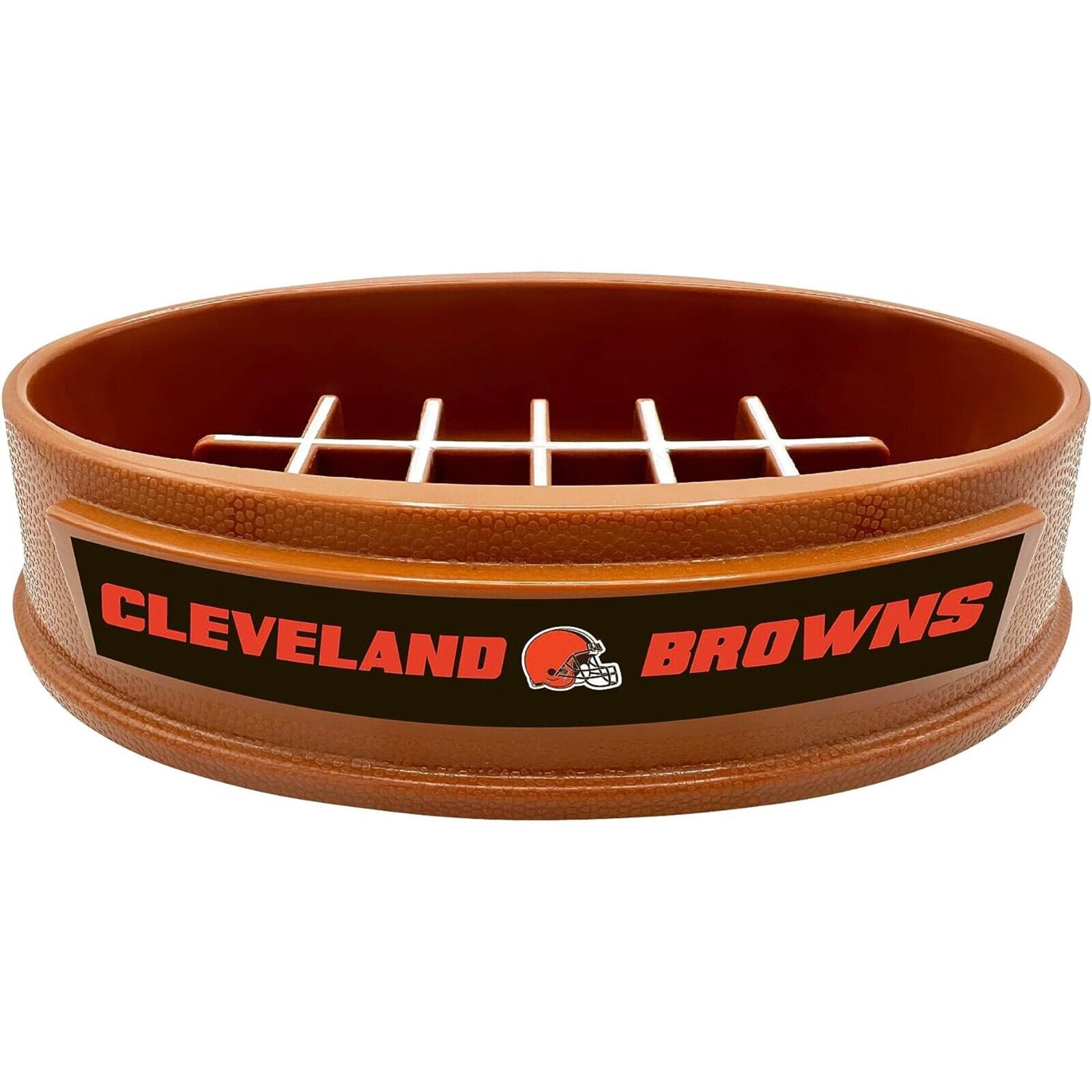 Pets First NFL Cleveland Browns Super-Bowl Slow Feeder Bowl for Dogs and Cats, Football Design for Healthy Digestion, Non-Slip, for Large & Small Pet