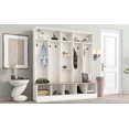 thumbnail image 3 of Hallway Hall Tree With 8 Hooks Cube Storage Open Shelves Multifunctional Coat Rack For Hallway Living Room Mudroom, 3 of 9