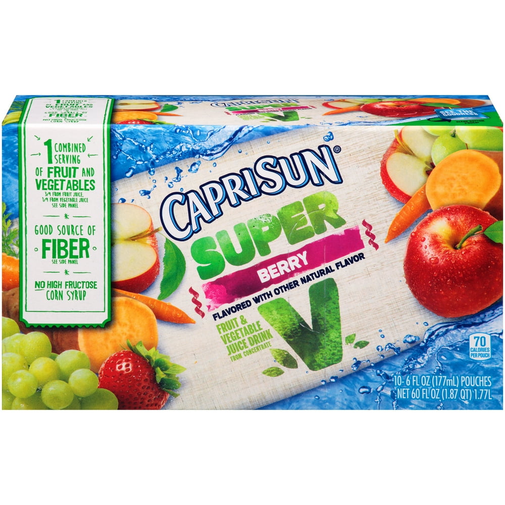 Capri Sun Super V Berry Fruit & Vegetable Juice Drink, 10 ct - Pouches ...