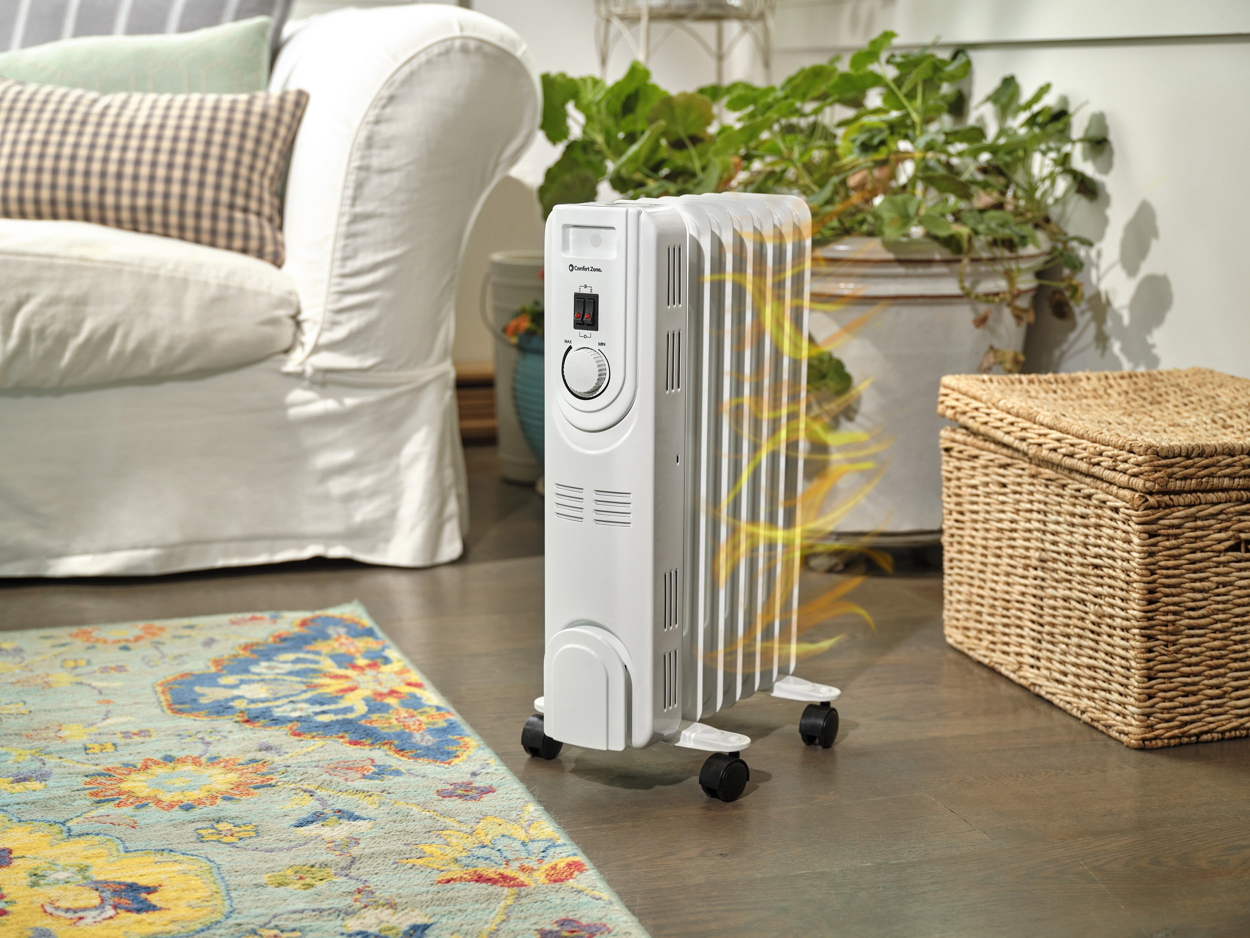 Comfort Zone 1,200-Watt Electric Oil-Filled Radiant Radiator Heater,  Permanently Sealed, Never Refill, Adjustable Thermostat, Stay-Cool Handle,  Tip-Over Switch u0026 Overheat Protection System - Walmart.com
