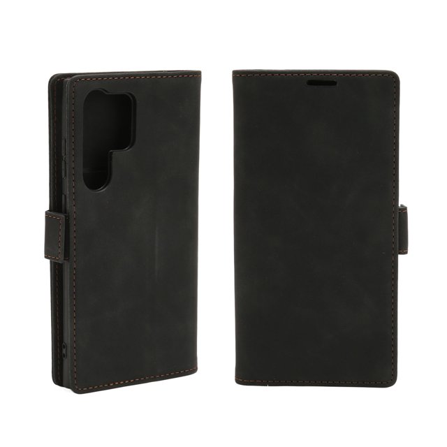 M Buder Funda Protectora de Cuero PU con Tapa y Tarjetero para Samsung S23 Ultra Negro (17 cm / 6.7 inches)