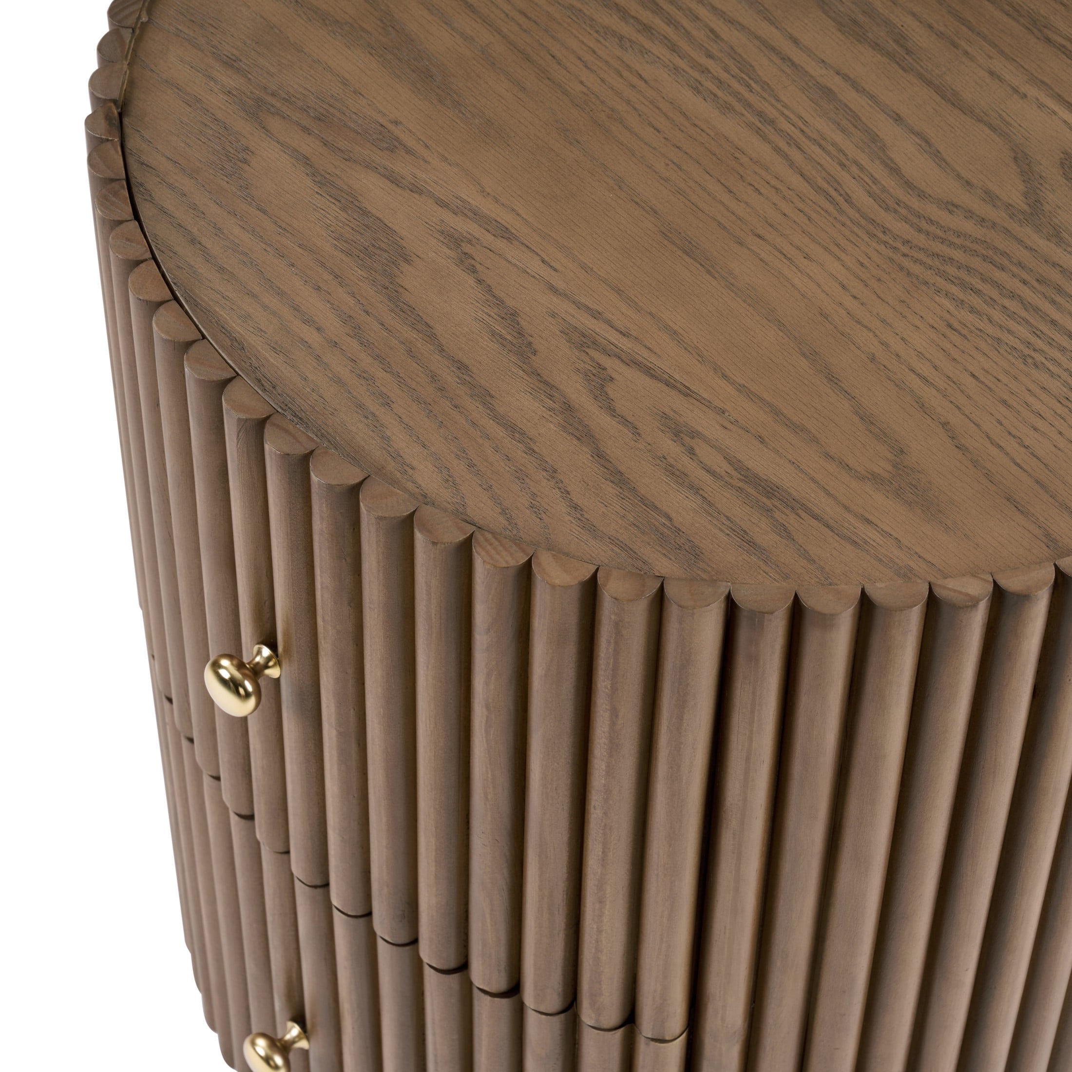 Christopher Knight Home 2-Piece Modern Fluted Coffee Table and End Table Set with Drawers, Walnut