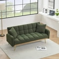 thumbnail image 5 of Cterwk 3 Seater Upholstered Fabric Loveseat Sofa with Wood Frame, 69 Inch Sofa Couch for Living Room, Bedroom, Office, Green, 5 of 8
