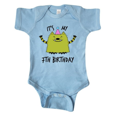 

Inktastic Its My 7th Birthday with The Whatif Monster Gift Baby Boy or Baby Girl Bodysuit