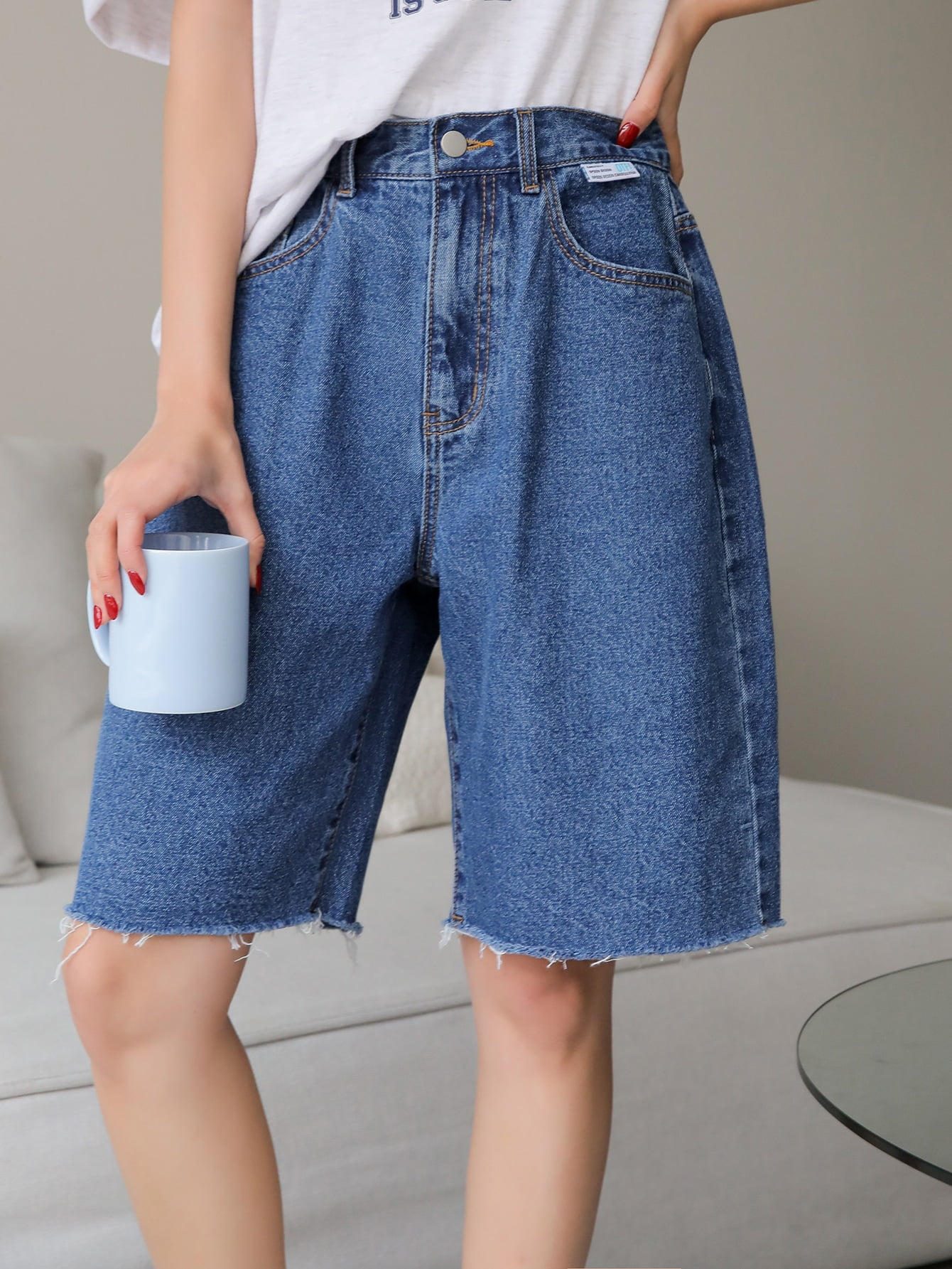 Cut Denim Shorts 2022 L(8/10) L050D 